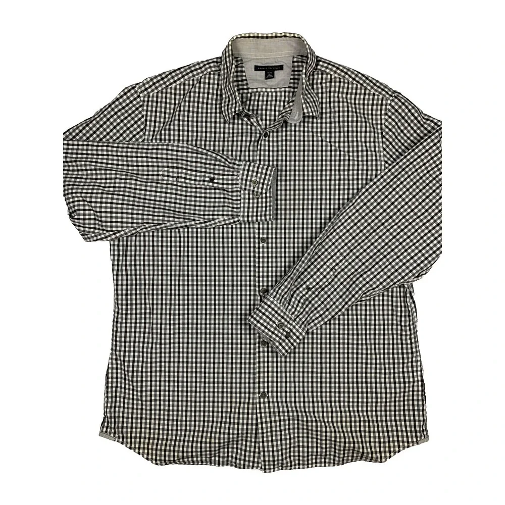 Banana Republic Shirt Mens XL Check Button Up Long Sleeve Cotton